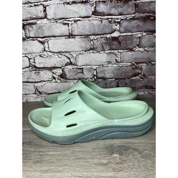 Hoka Ora Recovery Slides 3 Mist Green Trellis Slides Sandals Men Sz 12M US/45EU - Picture 2 of 16